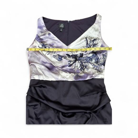 Suzi Chin for Maggy Boutique 12 Silk Purple Sheath Dress V-neck feminine party - Picture 6 of 9